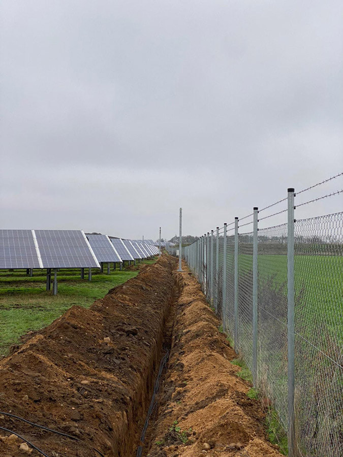 Cable trench security technology solar park